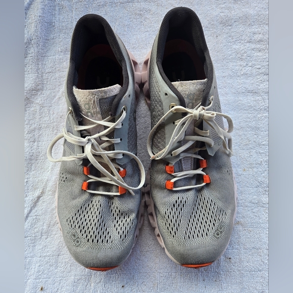 ON Women's Gray and Orange Sneakers - Picture 5 of 6